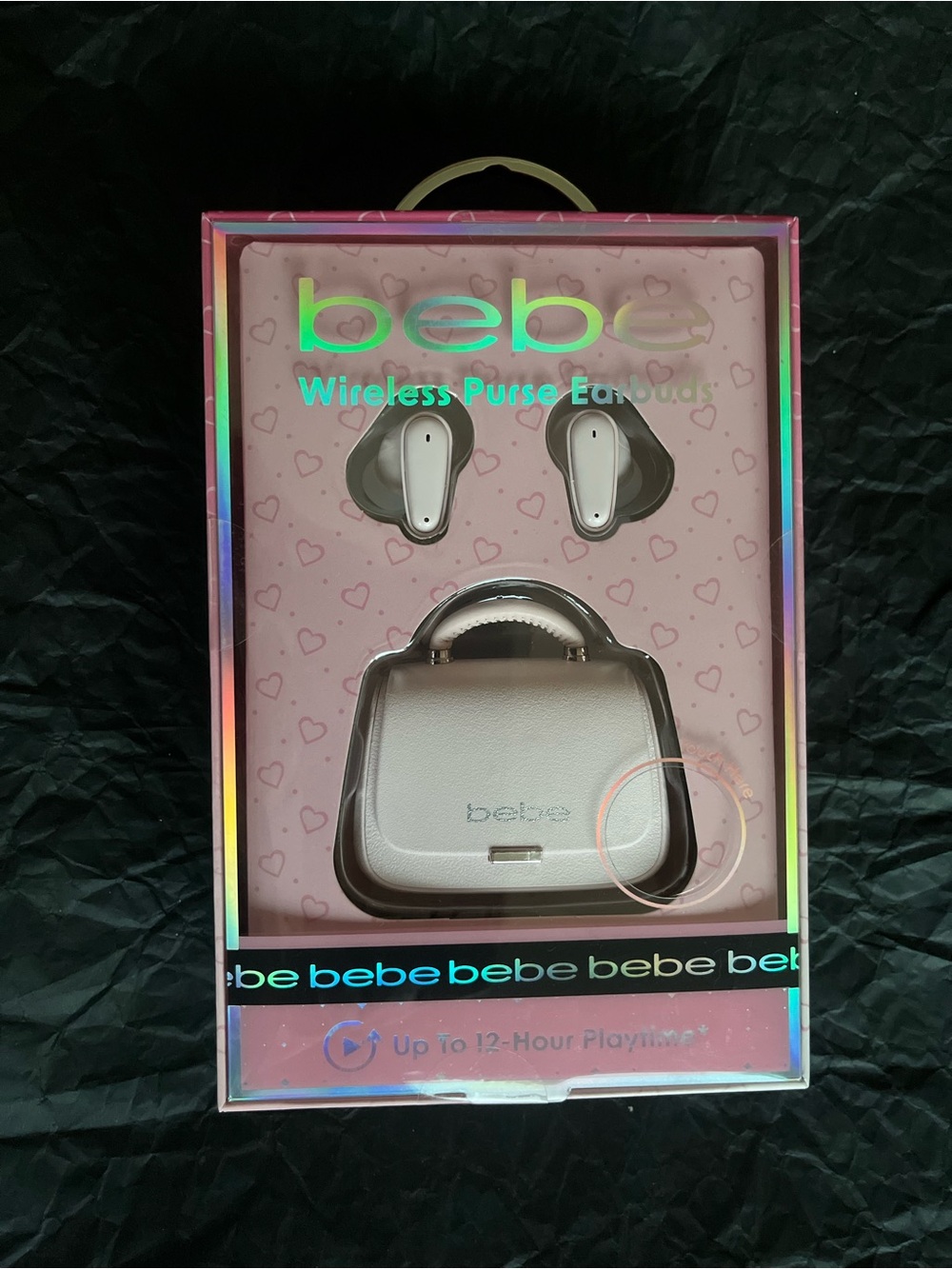 Bebe Wireless Earbuds w/ Matching Pink Purse Charging Case NIB - Picture 1 of 3